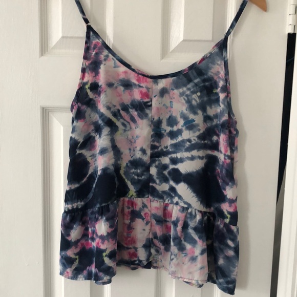 Eight sixty tie dye print tank top with ruffle - M - Picture 4 of 5